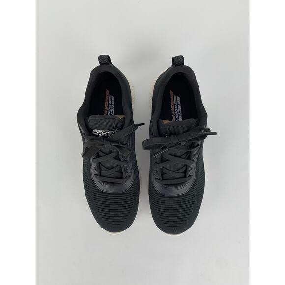 Skechers Bobs Sport Squad Tough Talk Lace Up Sneaker Shoe Womens 8 Medium Black - Picture 5 of 10